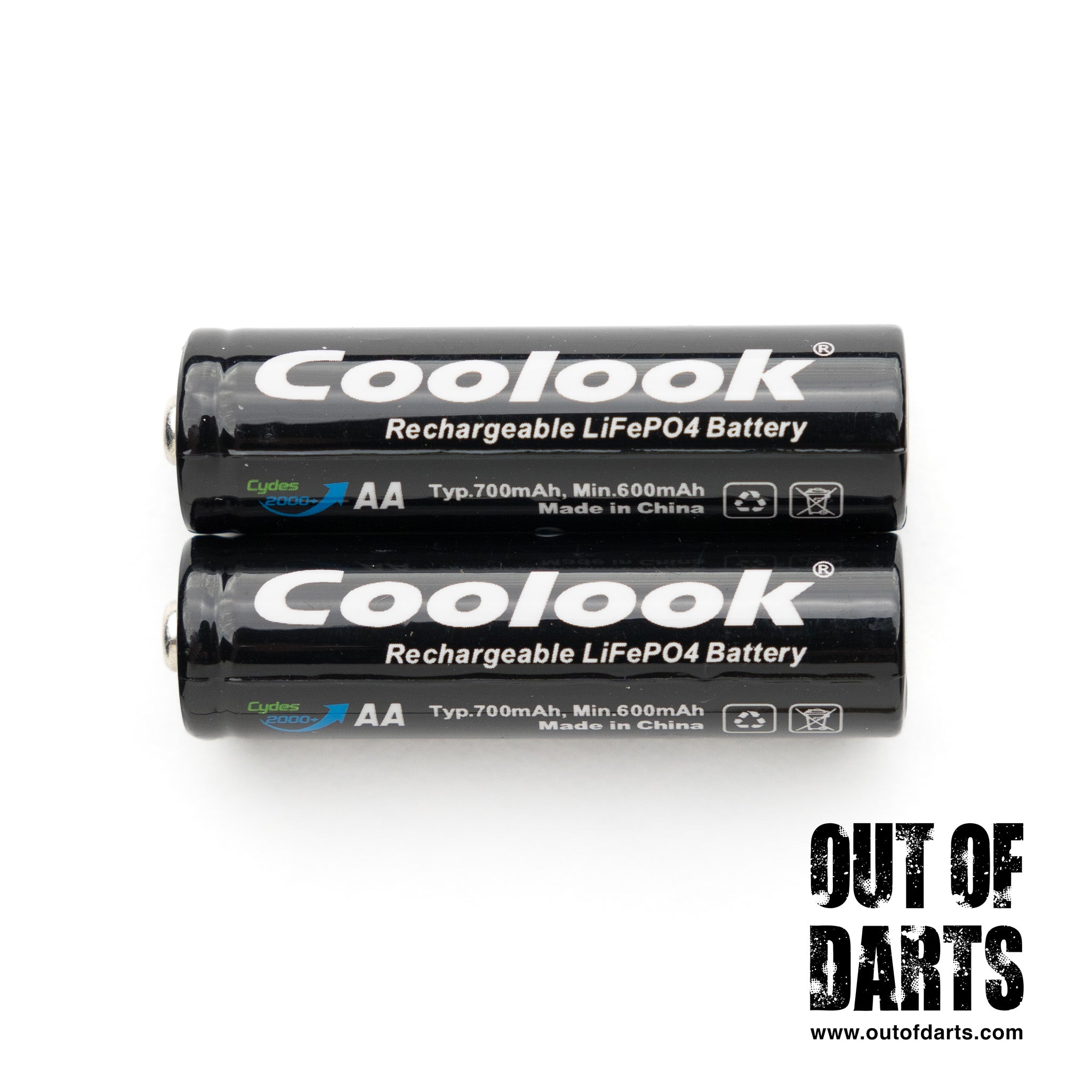 Coolook 700mAh LFP 14500 Battery 2-pack (AA-sized rechargeable)